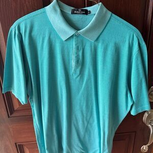 Bugatchi Blue Polo Shirt with Embroidered Detail